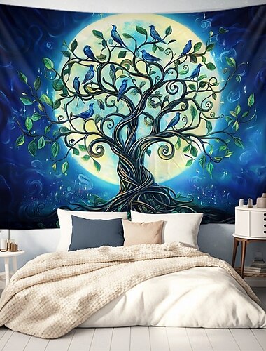  Livets Träd Totem Hängande Tapestry Väggkonst Stor Tapestry Mural Dekor Fotobakgrund Filt Gardin Hem Sovrum Vardagsrum Dekoration