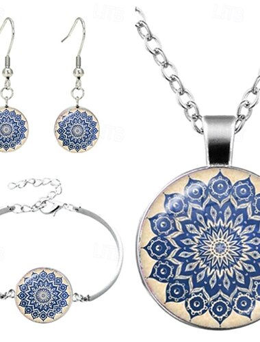  bruidssieradensets 1 set legering 1 armband oorbellen ketting dames Europees trendy Frans cool vintage stijl sieradenset voor speciale gelegenheid cadeau vakantie