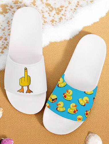  Herren-Sandalen mit Enten-Print – entspannter und cooler Style für Männer bei sommerlichen Strandausflügen, Grillabenden und zwanglosen Treffen im Freien