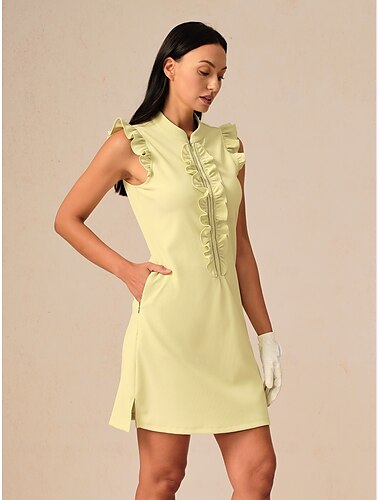  Damen Golfkleid Leicht Grün Dunkelmarine Rosenrot Ärmellos Kleid Damen-Golfkleidung, Kleidung, Outfits, Kleidung
