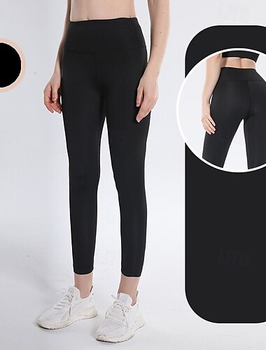  Naisten Joogahousut Jooga leggingsit Peppua korostavat Anti-curling Vatsatuki Peppua kohottava Korka vyötärö Jooga Kuntosaliharjoitus Pilates Pyöräily Sukkahousut Musta Sininen Pölyinen sininen
