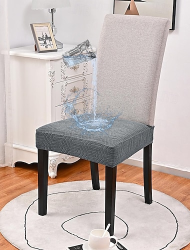  Fundas impermeables para asientos de sillas de comedor, 1 unidad, fundas elásticas para asientos de sillas de jacquard, protectores extraíbles y lavables para sillas de cocina y comedor
