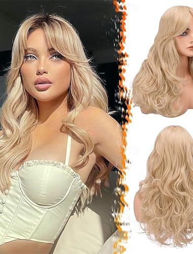 باروكة شعر أشقر طويل مع غرة ستارة - باروكة شعر مموجة طويلة بطول 26 بوصة للنساء - شعر صناعي باروكة شعر سابرينا قصة شعر فراشة ناعمة بمظهر طبيعي للحفلات اليومية والهالوين - أشقر مختلط   باروكة شعر أشقر طويل مع غرة ستارة - باروكة شعر مموجة طويلة بطول 26 بوصة للنساء - شعر صناعي باروكة شعر سابرينا قصة شعر فراشة ناعمة بمظهر طبيعي للحفلات اليومية والهالوين - أشقر مختلط