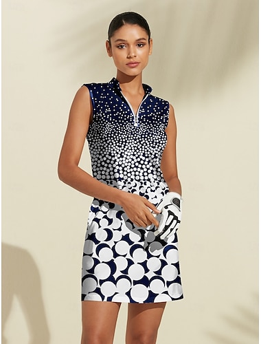 Mujer vestido de golf Azul Oscuro Sin Mangas Ropa de golf para damas Ropa Trajes Ropa Ropa