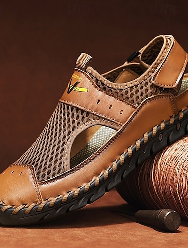  sandales en maille marron pour hommes – chaussures d'été respirantes et élégantes pour la plage, les vacances et les activités de plein air