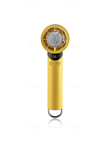  K52 Handheld Cooling Fan with 13000RPM Motor, Ice Porcelain Refrigeration, LED Display, 100-Speed Adjustment, Foldable Design and Carabiner – Portable Personal Fan for Summer Travel and Outdoor Use