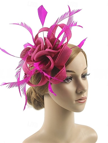  Vestimenta de Cabeza Pluma Sombrero de fieltro Boda Fiesta de Noche Fiesta de Té Carrera de caballos cóctel Elegante Vintage Estilo lindo Con Pluma Celada Sombreros