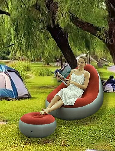  переносной надувной диван - ленивый диван складное кресло для отдыха с педалями удобная комбинация флокирование - подходит для кемпинга походов и принятия солнечных ванн дома