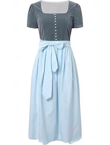  Carnaval Oktoberfest Robe Dirndl Robes traditionnelles Oktoberfest / Bière Bavarois Oktoberfest Prairies Femmes Tissu de style traditionnel Robe