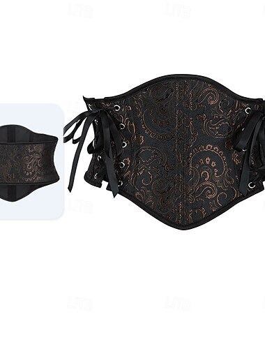  Rococó Corsé Superior Baile de Máscaras Corsé Superior Cosplay Control de barriga Relleno Jacquard Jacquard Mujer Real Mascarada Fiesta Carnaval de Venecia Adulto Faja