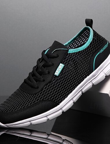  tênis de corrida masculinos em malha – tênis esportivos leves e respiráveis para corrida, treinamento e trajes casuais