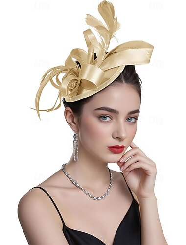  Kentucky Derby Fascinators Hattar för Kvinnor Hattar Huvudband Te-party Vintage Cocktail Band Feathers Hårspänne