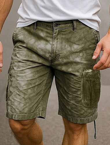  Herren Cargo-Shorts Outdoor Shorts Camping-Shorts Shorts mit Camouflage-Muster Wander-Shorts Mehrere Taschen Gerader Schnitt Batik Tarnung Feuchtigkeitsableitend tragbar Knielang Lässig Täglich Ferien