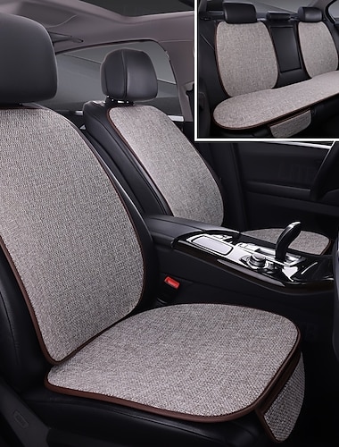  coussin de siège en lin de haute qualité pour voiture antidérapant résistant à la saleté confortable lavable en machine toutes saisons ajustement universel