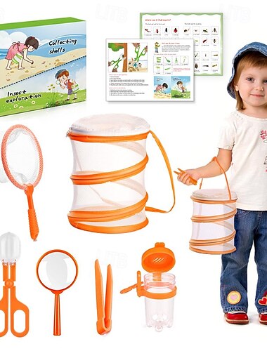  Outdoor-Erkundungswerkzeuge für Kinder, Fangen von Schmetterlingen, Libellen, Insekten, Sammeln und Fangen von Netzen, Beobachten von Flaschen, Füttern von Seidenraupen, Kisten, Käfige