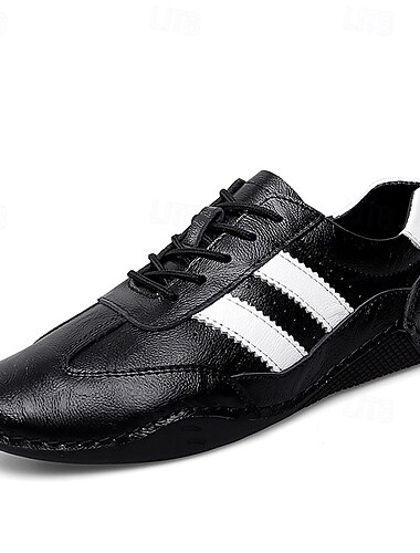  Men's White Sport Sneakers – Classic Two-tone Design with Stripes for Casual and Athletic Wear