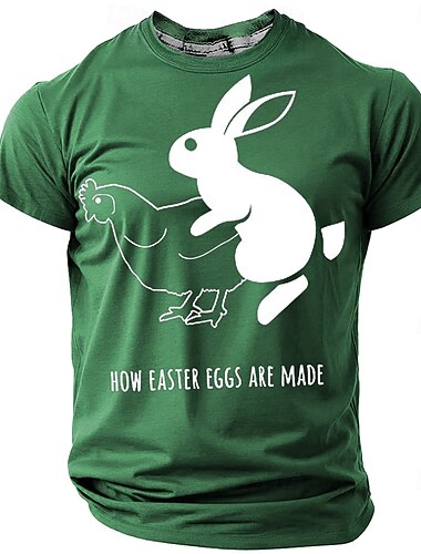  Pasqua Per uomo Animale Divertente Maglietta Manica Corta maglietta Stampa 3D Girocollo Camicia Moda Quotidiano Casual Streetwear Casuale Quotidiano Nero Rosso Blu Estate Primavera Tutte le stagioni