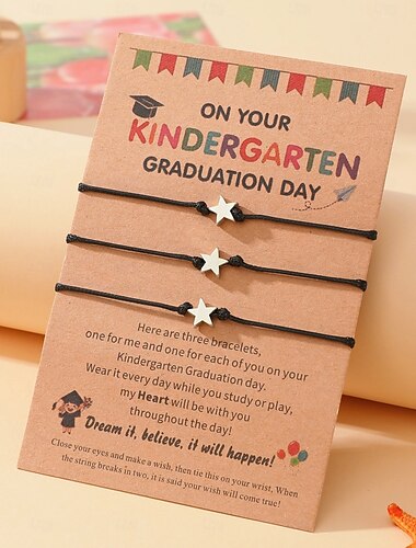  Abschlussgeschenke 2025 für Kinder, Kindergarten-Abschlussgeschenke für Kinder, inspirierende Kompass-/Herz-Abschlussarmbänder mit Geschenkkarte für Tochter und Sohn