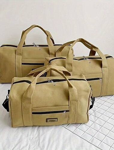  bolsa de viagem de fim de semana, bolsa esportiva de lona para homens, bolsa para pernoite de lona com grande capacidade, bolsa de mão para viagens de trabalho, organizador de armazenamento de bagagem