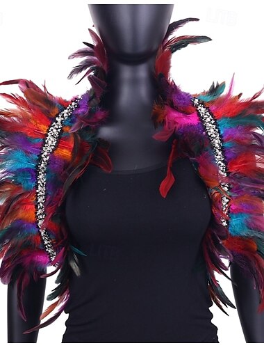  Drag Queen Orgullo Capa de plumas Bolero Adulto Unisexo Casual Desfile del orgullo Mes del Orgullo Víspera de Todos los Santos Carnaval Disfraz de carnaval fácil