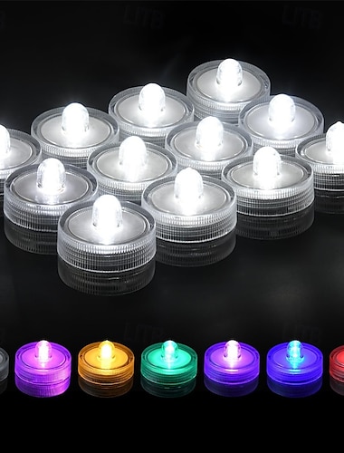  12/24 candele elettroniche sommergibili per acquari domestici, luci subacquee per paesaggi acquatici, per feste di compleanno, decorazioni per la casa