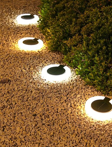  Solar-Bodenleuchten für den Außenbereich, superhelle dekorative Landschaftsstufen-Bodenleuchten aus Kunststoff für die Dekoration von Terrassenwegen und Rasenflächen im Haushof