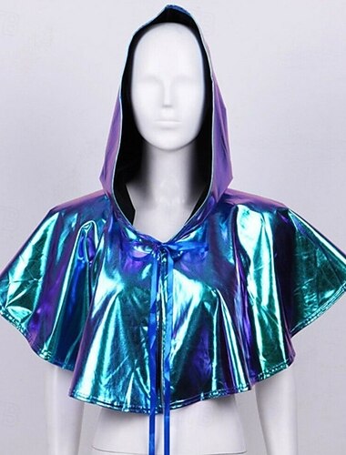  Stolz Glamourös Umhang mit Kapuze Schirmmütze Erwachsene Unisex Metallisch Clubwear Pride Parade Pride-Monat Halloween Karneval Einfaches Karnevalskostüm