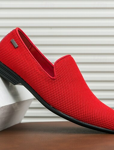  knalloransje pustende netting-loafers for menn – uformelle festsko til skoleballfest for sommerarrangementer