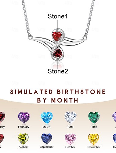  Personalized Birthstone Necklace Custom Gift for Her, December Exclusive Birthstone, Mother's Day Valentine's Day Christmas Birthday Anniversary Gift, Eternal Legacy of Love & Time for Mom Wife Girlfriend