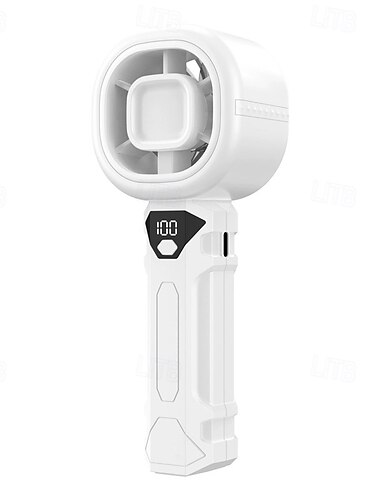  Wiederaufladbarer Handheld-Ventilator mit LED-Display 3000mAh Akku Type-C Schnellladung 3-Geschwindigkeits bürstenloser Motor leichter leiser Schreibtisch- und tragbarer persönlicher Ventilator für