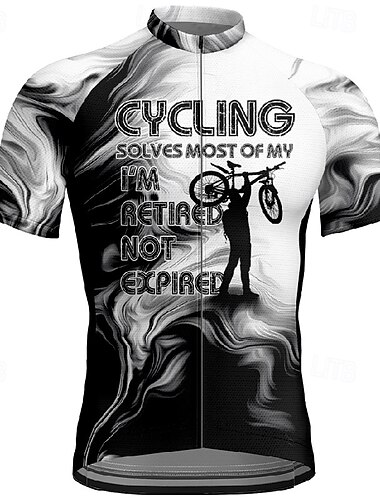 Voor heren Wielrenshirt Letter en nummer Korte mouw Fietsen T-shirt Shirt met 3 achterzakken Bergracen Sneldrogend Anatomisch ontwerp Lampenkatoen Ademend Sport Zwart Geel Rood Kleding