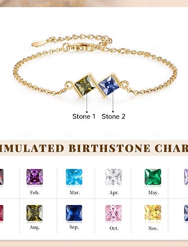  Pulsera de piedra de nacimiento personalizada, regalo personalizado para ella, piedra de nacimiento exclusiva, longitud ajustable, regalo para el día de la madre, día de San Valentín, Navidad,