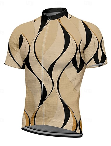  Herren Radtrikot Kurzarm Fahhrad T-Shirt Trikot Oberteil mit 3 Gesäßtaschen UV-beständig Atmungsaktiv Schnelltrocknend Frontreißverschluss Schwarz Weiß Blau Geometrisch Spandex Sport Bekleidung