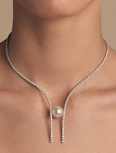 Colar com Pérolas Pérola Mulheres Elegante Moda Clássico Casamento Irregular Colar Para Casamento Festa Presente