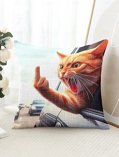  Lustige Tierkatze Dekorative Kissenbezüge 1 Stück Weiches Quadrat Sofa Kissenbezug für Schlafzimmer Wohnzimmer Sofa Stuhl