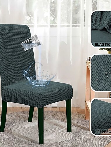  Funda elástica impermeable para silla, funda para silla de comedor con respaldo alto, funda para silla de oficina, funda para taburete, fundas para silla, 1/4/6 piezas