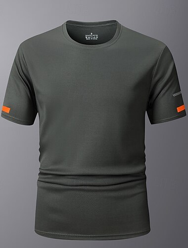  Herren Sport T-Shirt Schnelltrocknend Rundhals Sommer Einfarbig Einfarbig Kurzarm Sport & Outdoor Casual Basic Fitness Alltag Dunkelgrau Weiß Schwarz Top T-Shirt für Männer