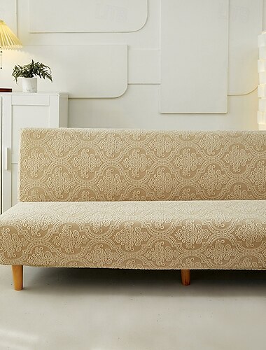  Jacquard-Stoff, armloser Schlafsofabezug, Sofa-Schonbezüge, Stretch-Schutz, elastischer Bankbezug
