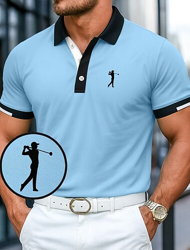  Męskie Bawełniana koszulka polo Koszula golfowa Codzienny Prążkowany kołnierzyk polo Krótki rękaw Moda Podstawowy Jednokolorowe Sportowy Logo Lato Regularny Ciemnoczerwony Czarny Biały Niebieski