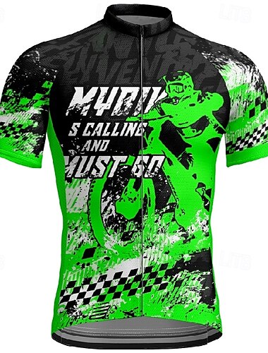  Męskie Koszulka rowerowa Krótki rękaw Rower Tee Tshirt Dżersej z 3 tylnymi kieszeniami Kolarstwo górskie Oddychający Szybkie wysychanie Anatomiczny kształt Odprowadzające wilgoć Żółty Czerwony