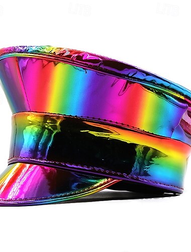  Orgullo Arco iris Sombrero arcoiris Gorra con visera Adulto Unisexo Militar Desfile del orgullo Mes del Orgullo Víspera de Todos los Santos Carnaval Disfraz de carnaval fácil