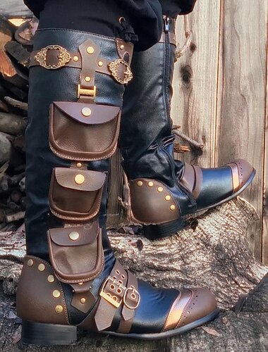  Rétro Vintage Médiéval Renaissance Chaussures Ren Faire Pirate Chevalier Viking Homme Celtique Pirate Halloween Carnaval Mascarade Événement / Fête Mascarade Adulte Chaussures