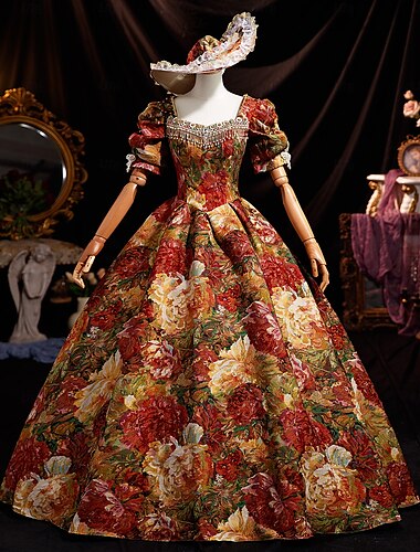  Rokoko-Ballkleid im Stil von Marie Antoinette aus dem 18. Jahrhundert – viktorianische Eleganz mit amerikanischem Kolonialflair