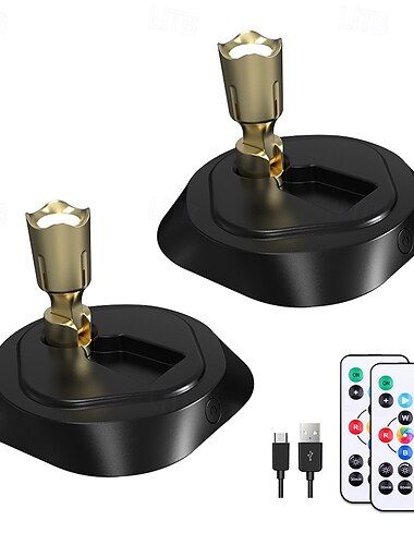  2 Stück RGB-farbenfrohe dimmbare Strahler Wandleuchte Wandleuchte Fernbedienung USB-Akku einstellbar dimmbares Farbatmosphärenlicht