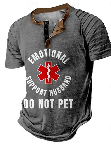  Herren Lustiger Slang Henley Hemd Raglan-T-Shirt Kurzarm T-Shirt Henley Hemd Mode Designer Lässig Urlaub Straße Lässig Schwarz Rote Blau Sommer Frühling Bekleidung S M L XL XXL XXXL