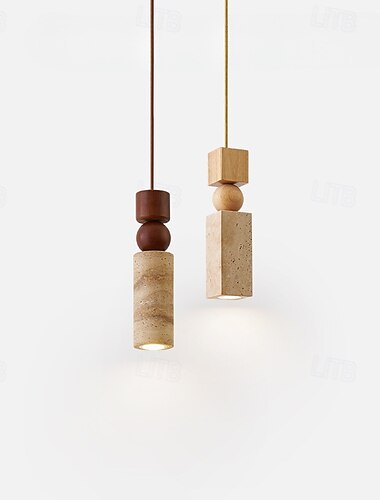  Trästil sovrumslampa sängkrona hotell gul grotta stenbelysningsarmaturer led, modern