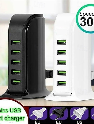  USB 3.0 USB C Hubs 5 Hamnar 5-i-1 USB-nav med USB2.0*3 5V / 3A Kraftleverans Till Smartphone