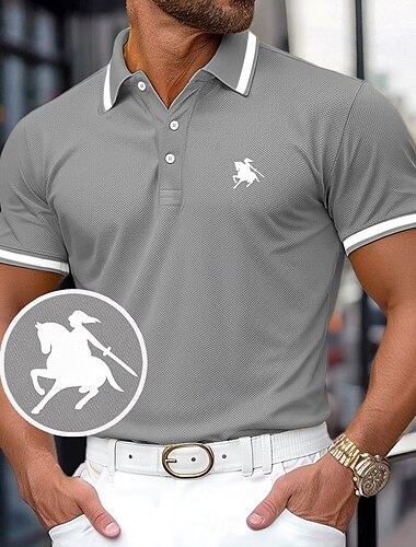  Herren Baumwoll-Poloshirt Golf Poloshirts Arbeit Geschäft Gerippter Polokragen Klassisch Kurzarm Basic Modern Einfarbig Knöpfe Logo Frühling & Sommer Ganzjahres Normale Passform Dunkelrot Gelb