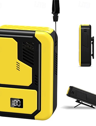  3-in-1 Portable Neck Waist Desk Fan – Powerful Cooling, Digital Display, Quiet Operation