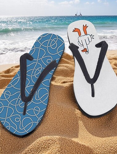  Herren-Flip-Flops mit Gänse-Design und Seilmuster – lässiger Beach-Style für Männer bei Strandausflügen und Sommeraktivitäten